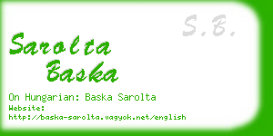 sarolta baska business card